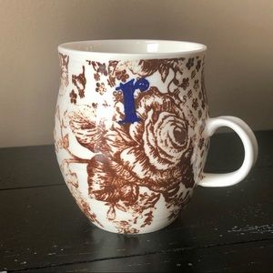 Anthropologie Homegrown Monogram R Coffee Mug